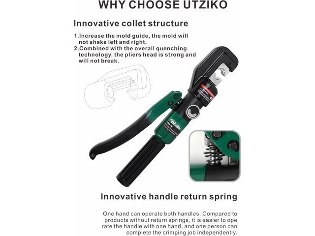 Hydraulic Crimper Tool for 1/8' 3/16' Stainless Steel Cable Railing Kit Hardware System Fittings, with Cable Cutter