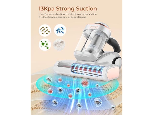 Bed Vacuum Cleaner with Dust Sensor, Mattress Vacuum Cleaner with UV & Ultrasonic and High Heating, 13Kpa Suction 500W Powerful Double-Cup Handheld...
