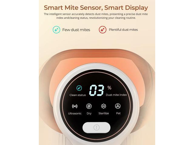 Bed Vacuum Cleaner with Dust Sensor, Mattress Vacuum Cleaner with UV & Ultrasonic and High Heating, 13Kpa Suction 500W Powerful Double-Cup Handheld...