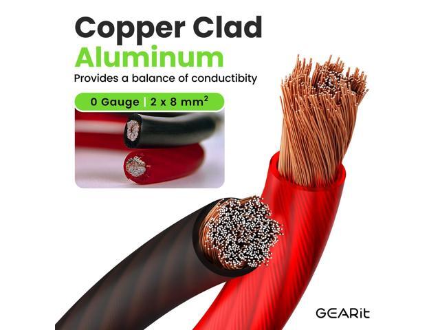 GEARit 0 Gauge Wire, 25 Foot Power Ground Wire - Automotive Battery Cable for Car Audio Amplifier, RV, Trailer CCA Amp Wiring (25 feet Each-...
