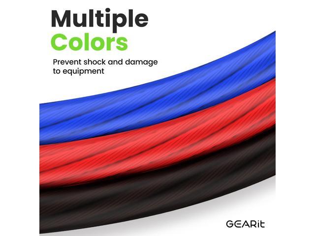 GEARit 0 Gauge Wire, 25 Foot Power Ground Wire - Automotive Battery Cable for Car Audio Amplifier, RV, Trailer CCA Amp Wiring (25 feet Each-...