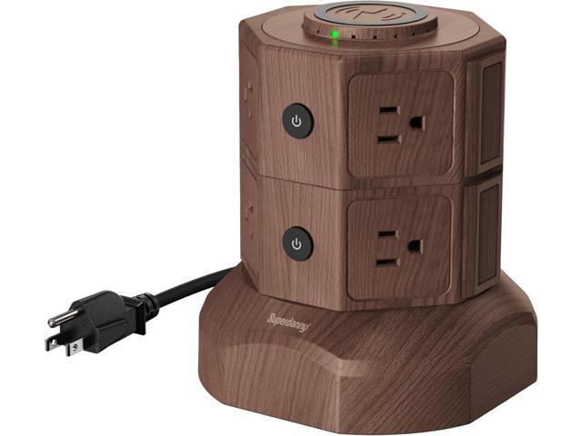 SUPERDANNY Power Strip Surge Protector Tower with 15W Wireless Charger, 13A Charging Station with 1050J Surge Protection, 8 AC Outlets+4 USB Ports...