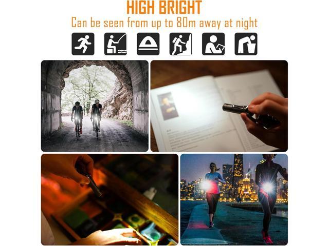KeyUnity KF04 Mini LED Flashlight with AAA Battery & Pocket Clip - Super Bright Handheld Size Titanium EDC Keychain Penlight for Outdoor Camping,...