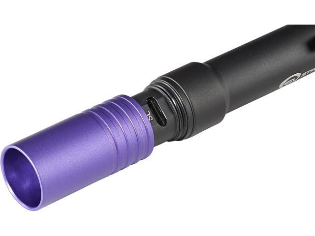 Streamlight 66148 Stylus Pro USB 400nm UV Rechargeable Penlight with 120V AC Adapter, USB Cord and Nylon Holster, Black