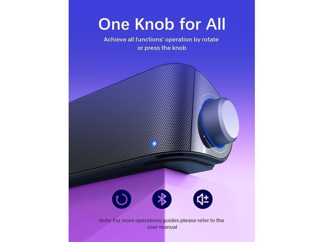 Computer Speakers, HiFi Sound Quality Computer Sound Bar, USB Powered PC Speakers, Bluetooth 5.0 and 3.5mm Aux-in Computer Speakers for Desktop,...