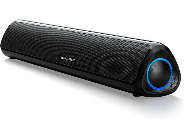 Computer Speakers for Desktop PC, HiFi Stereo Poratble Bluetooth Speaker, Computer Soundbar, 3.5mm Aux-in Computer Sound Bar with Deep Impactful...