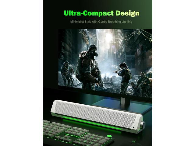 Bluedee Computer Speakers, Bluetooth Computer Soundbar, HiFi Stereo, 3.5mm Aux-in Connection, USB Powered Computer Speakers for Desktop Monitor,...