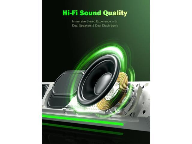 Bluedee Computer Speakers, Bluetooth Computer Soundbar, HiFi Stereo, 3.5mm Aux-in Connection, USB Powered Computer Speakers for Desktop Monitor,...
