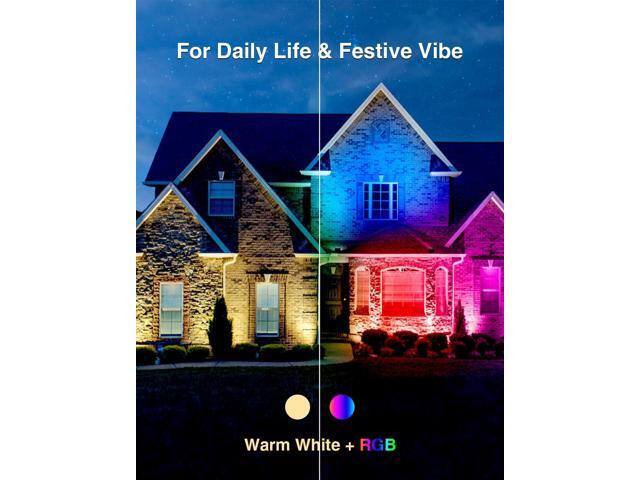 Onforu 2 Pack RGBW LED Flood Light 800W Equivalent, 100W Color Changing Floodlight with 44 Keys Remote, 2700K Warm White IP66 Waterproof Spot...