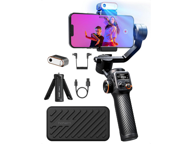 hohem iSteady M6 Kit Gimbal with AI Tracking & Magnetic Fill Light AI Tracker with Adjustable Fill Light, iSteady 7.0 Stabilization, 360°...