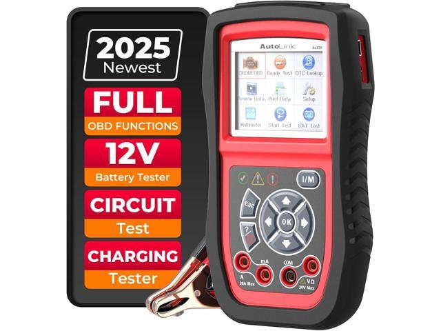 Autel AL539B OBD2 Scanner, 3-in-1 Code Reader Battery Tester Avometer for 12 Volts Batteries, Full OBDII Diagnosis and Circuit Starting & Charging.