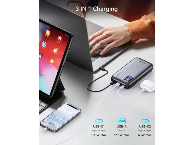 AsperX Laptop Power Bank,24,000mAh 145W PD 3.1 Fast Charging Portable Charger, TFT Smart Display USB C Battery Pack(86.4Wh) for MacBook/iPhone...