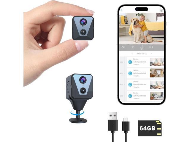 Security Camera, 2K WiFi Indoor Camera with 64G SD Card, 100 Days Standby Battery Life, Clear Night Vision, AI Motion Detection, Real-Time Record...