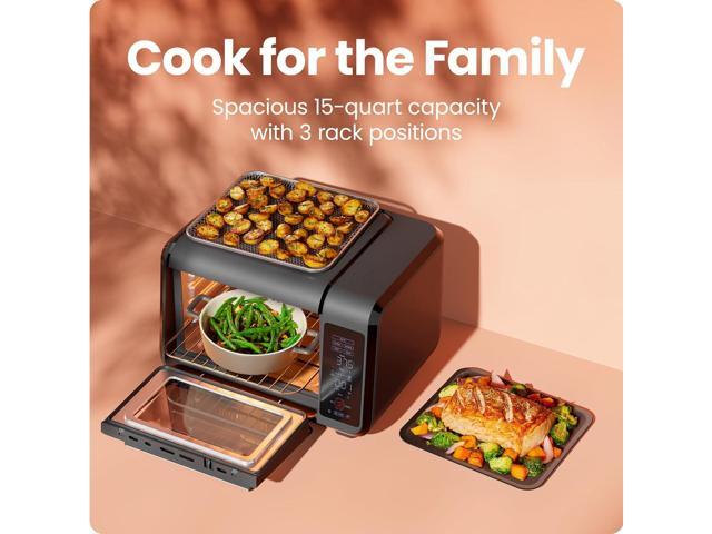 Chefman Air Fryer Toaster Oven Combo, 15 Qt. Countertop Oven for Quick & Healthy Meals, Bake, Broil, Air Fry, Toast, and Bagel Functions, 450°F Max...