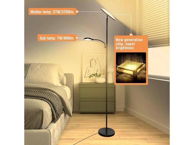 Floor Lamps for Living Room, 44W/4500LM Super Bright 2 in 1 LED Floor Lamp with Remote, Stepless Dimmable, 69' Tall Standing Floor Lamp with...