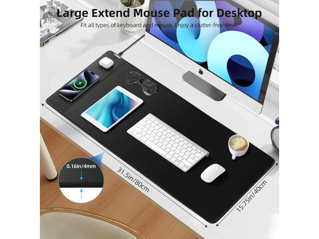 Mouse Pad with Wireless Charging, Gaming Mouse Pad with Ultra-Smooth Surface, Large XXL Desk Mat, Non-Slip Mouse Mat, Waterproof Computer Keyboard...