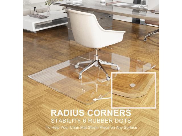 Beveled Edge Office Chair Mat for Carpet or Hardwood Floor 48' x 48' Clear Chair Mats for a Smooth Glide and Easy Roll On/Off, Heavy Duty and...