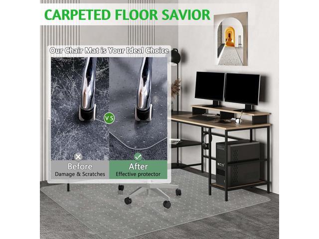 Extra Large Office Chair Mat for Carpet, 46' x 72' Clear Desk Chair Mat for Low Pile Carpeted Floors- Easy Glide Plastic Floor Mat for Office Chair...