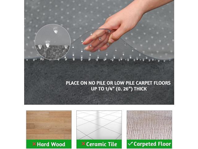 Extra Large Office Chair Mat for Carpet, 46' x 72' Clear Desk Chair Mat for Low Pile Carpeted Floors- Easy Glide Plastic Floor Mat for Office Chair...