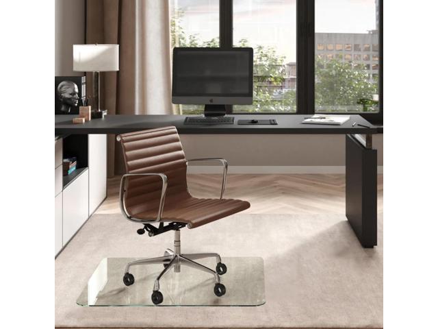 Vitrazza Glass Chair Mat 36 x 42 Superior ¼ Thick, Chiaro Standard Clear, Certified Tempered Safety Glass, Delivers a Smooth Glide, Protects Carpet...