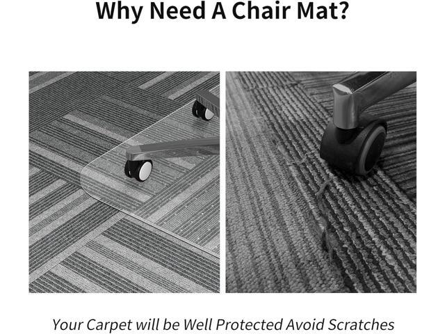 WASJOYE Chair Mat for Carpet, Office Chair Mat for Carpet, Thick Desk Chair Mat with Non-Slip Studded for Home and Office Low Pile Carpet, 45' x...