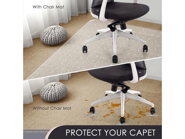 Kuyal Office Chair Mat for Carpet, 32x48 Clear Heavy Duty Computer Chair Mat, Under Desk Protector Carpeted Floors Mat, Easy Chair Movement,Ship Flat