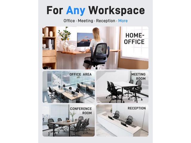Ergonomic Mesh Office Chair for Home Office, Flip-Up Arms, Breathable Mesh Back & Thick Seat Cushion, Swivel Rolling Computer Desk Chair, BIFMA...