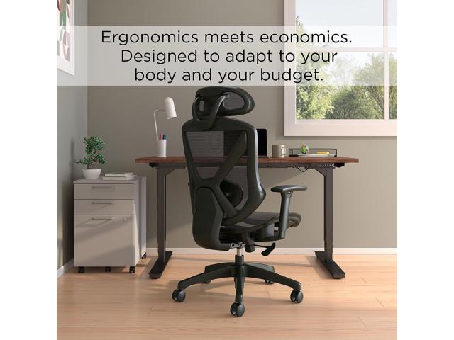 STAPLES Dexley Ergonomic Mesh Swivel Task Chair, Black (UN56946)