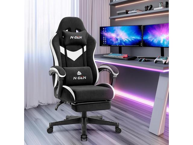 N-GEN GAMING Video Gaming Chair Office Computer Desk Use Ergonomic Reclining Backrest Adjustable Armrests Lumbar Support Footrest High Density Foam...