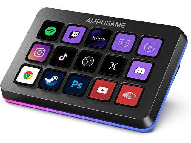 FIFINE AmpliGame Stream Controller with 15 Macro Keys, Streaming Keyboard with Trigger Actions in OBS/Twitch/YouTube/Streamlabs, Shortcut Buttons...