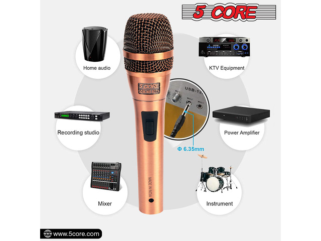 5 Core Microphone Pro Microfono Dynamic Mic XLR Audio Cardiod Vocal Karaoke ND-807 CoppereX