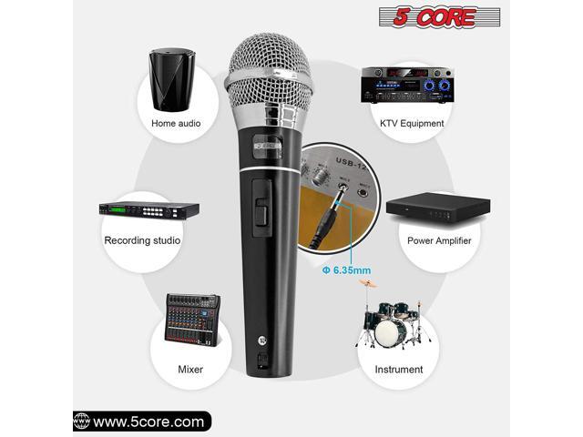 5 CORE Premium Vocal Dynamic Cardioid Handheld Microphone Unidirectional Mic with 16ft Detachable XLR Cable to ¼ inch Audio Jack and On/Off Switch...