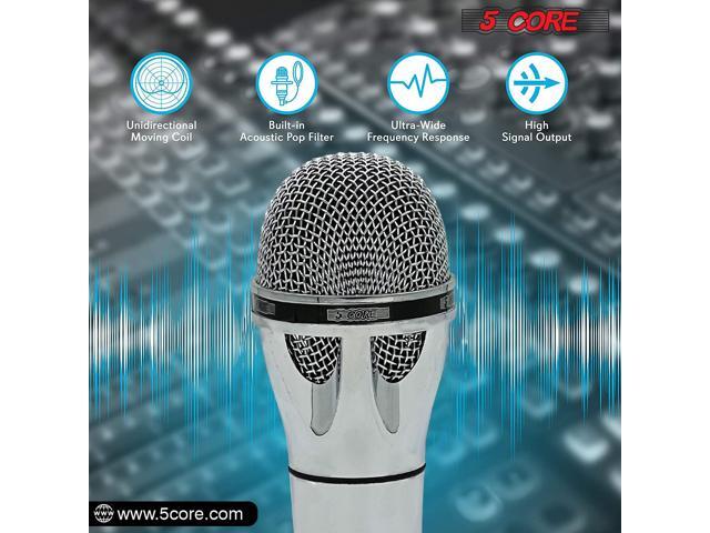 5 CORE Premium Vocal Dynamic Cardioid Handheld Microphone Unidirectional Mic with 16ft Detachable XLR Cable to ¼ inch Audio Jack and On/Off Switch...