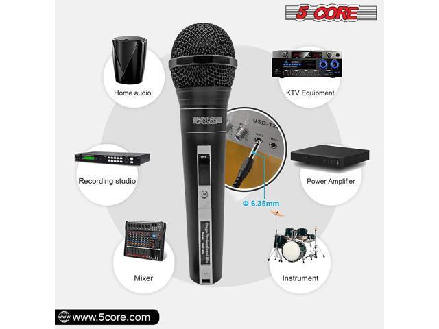 5 CORE Premium Vocal Dynamic Cardioid Handheld Microphone Unidirectional Mic with 16ft Detachable XLR Cable to ¼ inch Audio Jack and On/Off Switch...