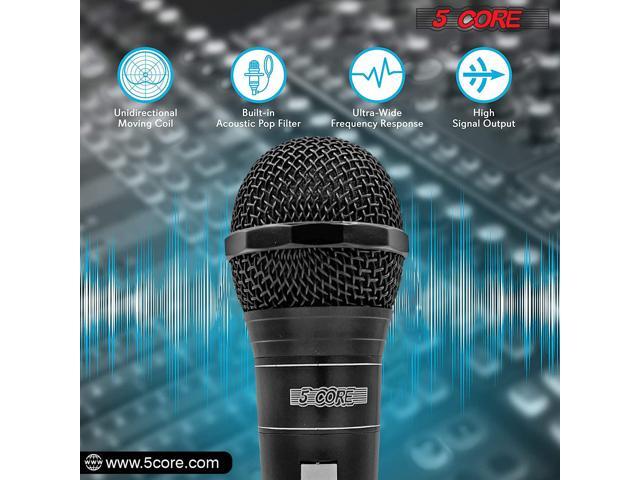 5 CORE Premium Vocal Dynamic Cardioid Handheld Microphone Unidirectional Mic with 16ft Detachable XLR Cable to ¼ inch Audio Jack and On/Off Switch...