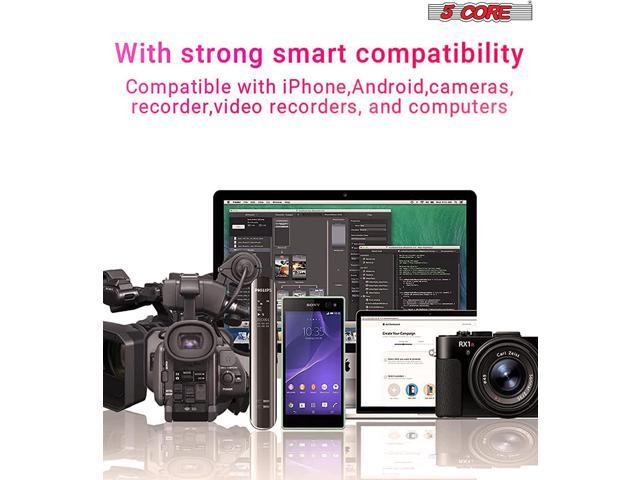 5Core Lavalier Microphone 3.5mm Clip-On Mic for Android DSLR Tiktok Youtube Vlog CM MOB 2M