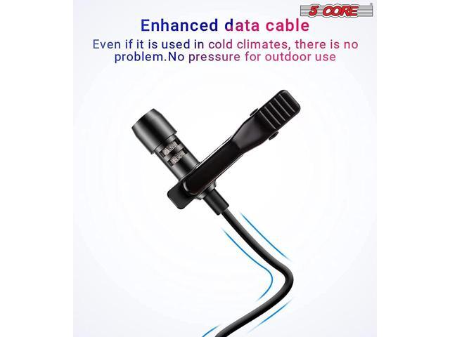 5Core Lavalier Microphone 3.5mm Clip-On Mic for Android DSLR Tiktok Youtube Vlog CM MOB 2M