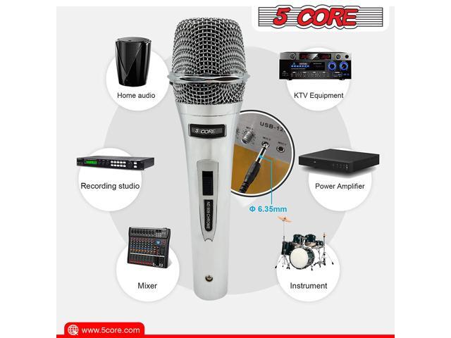5Core Premium Vocal Dynamic Cardioid Handheld Microphone Neodymium Magnet Unidirectional Mic; 16ft Detachable XLR Deluxe Cable to ¼ Audio Jack Mic...