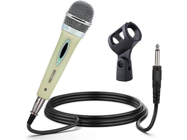 5 Core Premium Vocal Dynamic Cardioid Handheld Microphone Unidirectional Mic with 12ft Detachable XLR Cable to ¼ inch Audio Jack and On/Off Switch...