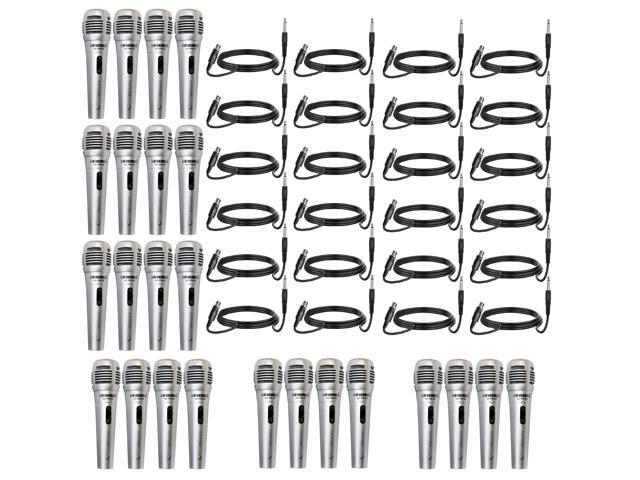 5 CORE 6 Pieces Vocal Dynamic Cardioid Handheld Microphone Unidirectional Mic with 2 X 5ft Detachable XLR Cable to ¼ inch Audio Jack and On/Off...