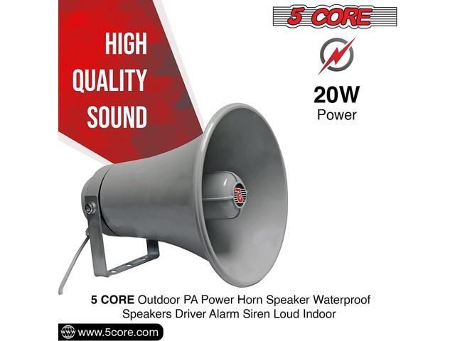 5 Core Indoor Outdoor PA Horn Circular Speaker - 9 Inch 20 Watt Power Compact Loud Sound Megaphone Driver Horns w/ 400Hz-5KHz Frequency; 8 Ohm...