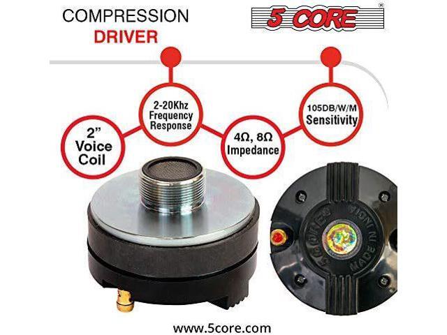 5Core 400 Watts Compression Driver - Screw-on Horn Speaker 40W RMS - 1.34' Voice Coil with Titanium Diaphragm - Bolt on Throat Style Tweeter with...