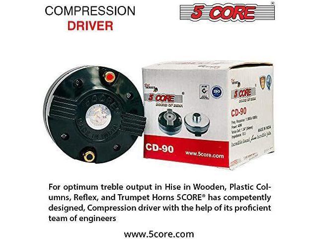 5Core 400 Watts Compression Driver - Screw-on Horn Speaker 40W RMS - 1.34' Voice Coil with Titanium Diaphragm - Bolt on Throat Style Tweeter with...
