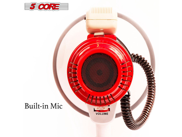 5Core Megaphone Speakers Pro Bullhorn Handheld Police Siren Voice Recording 77SF