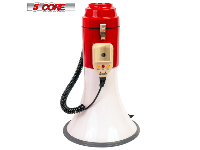 5Core Megaphone Speakers Pro Bullhorn Handheld Police Siren Voice Recording 77SF