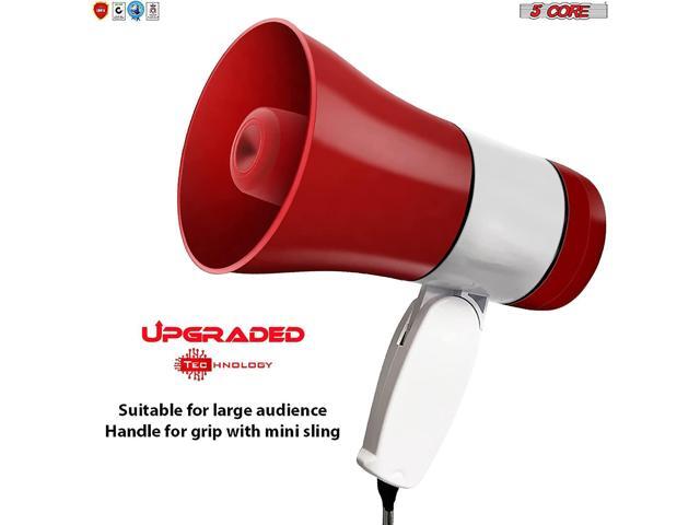 5Core Megaphone Handheld Bullhorn Cheer Loudspeaker Bull Horn Speaker Megaphono Siren Sling Strap Portable 138 RU