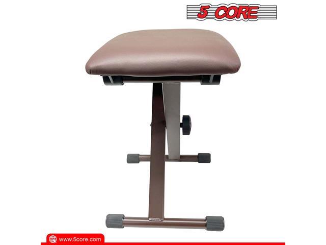 5Core Portable Piano Keyboard Music X-Style Adjustable Padded Stool Chair Seat Bench Brown KBB 02 BR