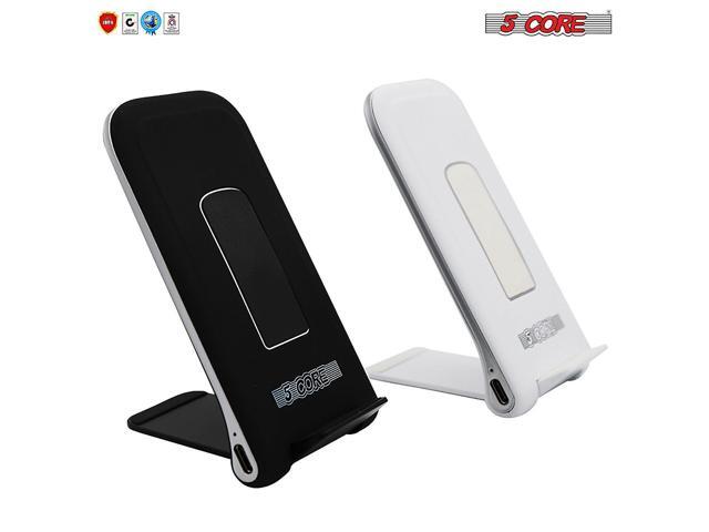 Dock Stand Charger Wireless Black & White 1 Pair Qi 15W Wire Less Fast Charger Pad Stand Quick Charging 5 Core CDKW03