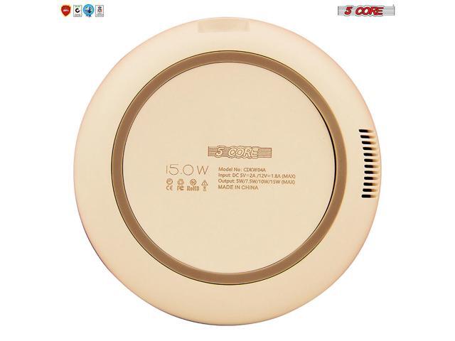Wireless Fast Charger Pad Qi 15W Boost Charge for iPhone Samsung Slim Wire Less Charging USB-C 2020 White 5 Core CDKW04 W