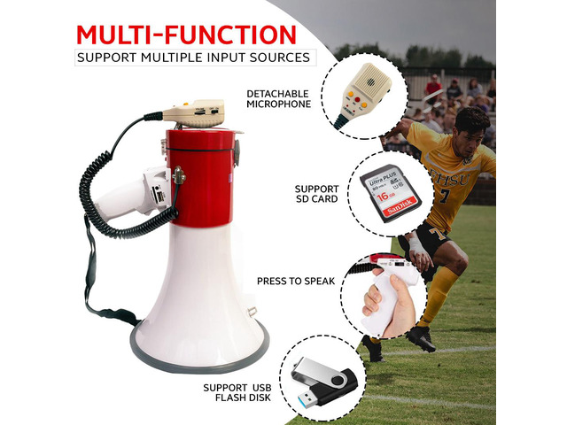 Megaphone Speakers Blow Horn Pro Sports Event Bull Loud Cheer Speaker Recording 66SF 5 Core